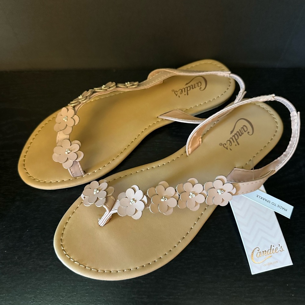 Candie's Blush Pink Floral Sandals